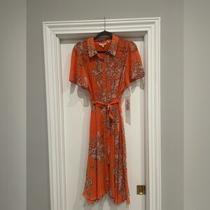 Nanette LePore Textured Floral Orange Dress